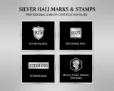 Guide des poinçons pour l'argent : 925, S925, STERLING et Minerve. Ces marques garantissent la qualité de l'argent.