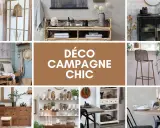 Ambiance chaleureuse avec des meubles en rotin, bois et des touches végétales. Une invitation à la déco rétro campagne.
